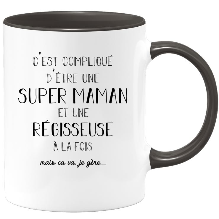 quotedazur - Mug Super Maman Et Regisseuse A La Fois Mais Je Gère - Tasse Cadeau Maman Fête Des Mères Anniversaire - Cadeau Pour Jeune Ou Future Maman Suite À Une Naissance