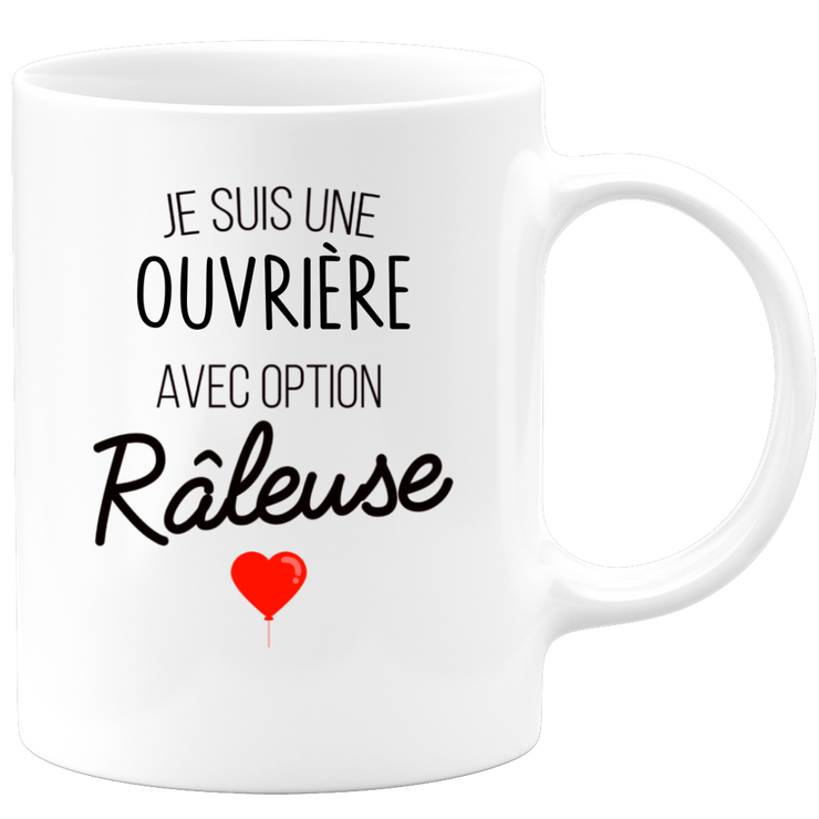 quotedazur - Mug Je Suis Une Ouvrière Avec Option Râleuse - Cadeau Idéal Pour Ouvrière - Cadeau Personnalisé Pour Femme - Cadeau Original Pour Anniversaire Ou Noël