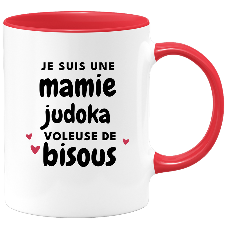 quotedazur - Mug Je Suis Une Mamie Judoka Voleuse De Bisous - Cadeau Fête Des Grand Mères Original - Idée Cadeau Pour Anniversaire Mémé Judo - Cadeau Future Mamy Naissance
