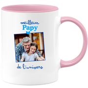 Mug Meilleur papy de l'univers - Mug personnalisé avec photo famille