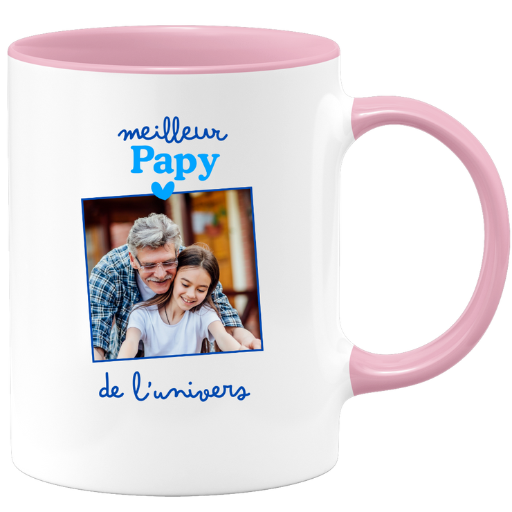 Mug Meilleur papy de l'univers - Mug personnalisé avec photo famille