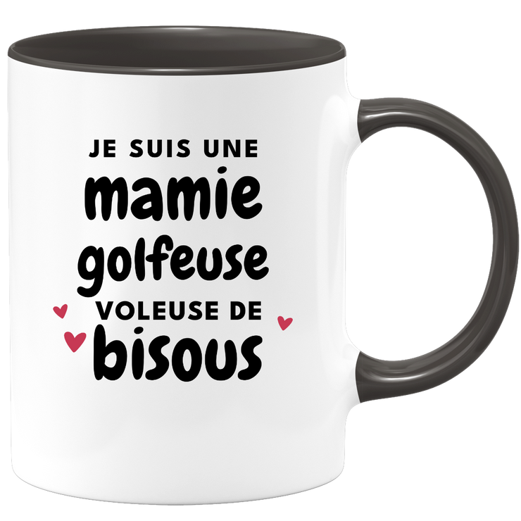 quotedazur - Mug Je Suis Une Mamie Golfeuse Voleuse De Bisous - Cadeau Fête Des Grand Mères Original - Idée Cadeau Pour Anniversaire Mémé Golf - Cadeau Future Mamy Naissance