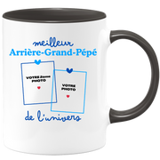 Mug Meilleur Arrière-grand-pépé de l'univers - Mug personnalisé avec 2 photos famille