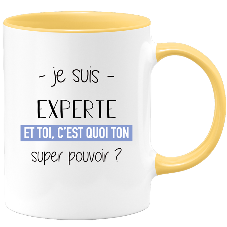 quotedazur - Mug Je Suis Experte Et Toi C'est Quoi Ton Super Pouvoir - Cadeau Humour Travail - Idée Cadeau Départ Collègue - Tasse Chef Experte - Idéal Pour Noël Au Bureau