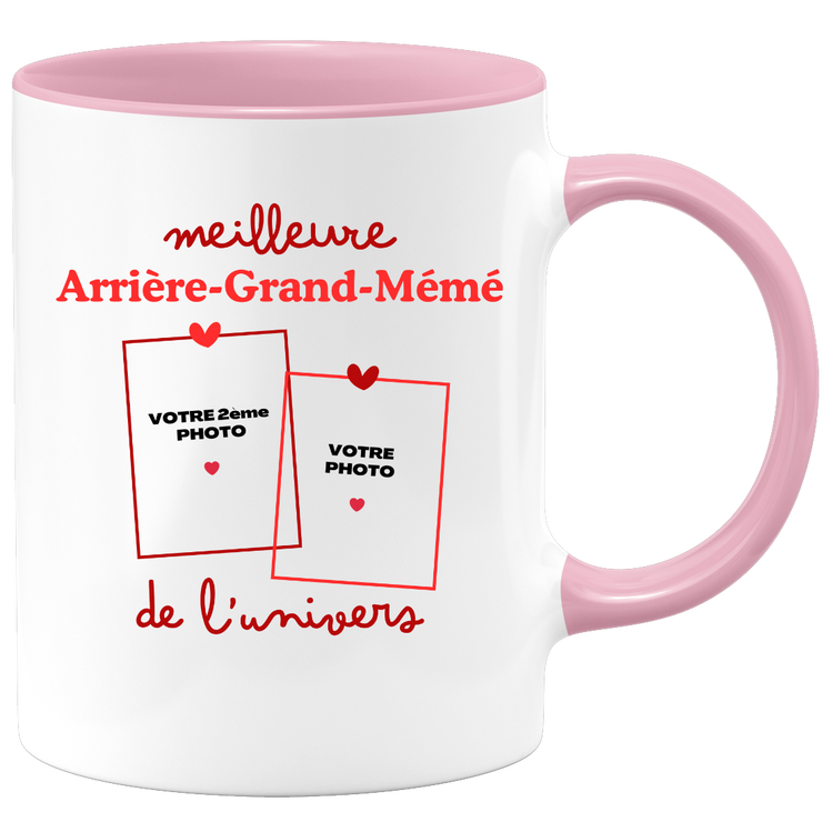 Mug Meilleure Arrière-grand-mémé de l'univers - Mug personnalisé avec 2 photos famille