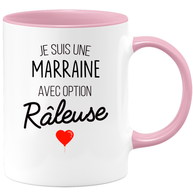 quotedazur - Mug Je Suis Une Marraine Avec Option Râleuse - Cadeau Idéal Pour Marraine - Cadeau Personnalisé Pour Femme - Cadeau Original Pour Anniversaire Ou Noël