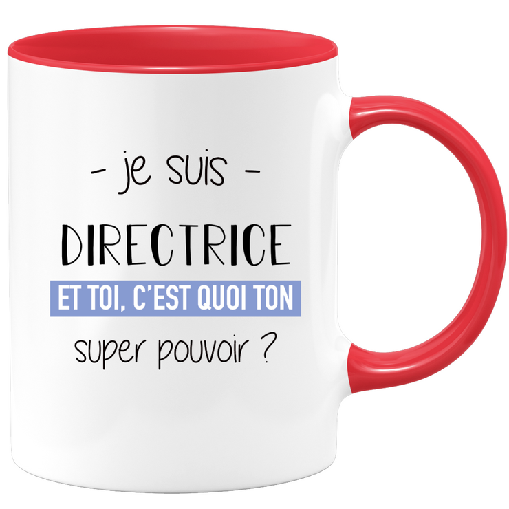 quotedazur - Mug Je Suis Directrice Super Pouvoir - Cadeau Humour Pour Une Collègue Femme Directrice - Tasse Idéale Pour Noël, Anniversaire, Départ Retraite, Mutation, Nouveau Poste