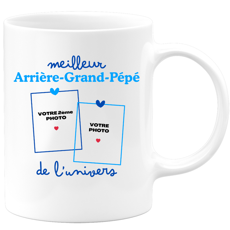 Mug Meilleur Arrière-grand-pépé de l'univers - Mug personnalisé avec 2 photos famille