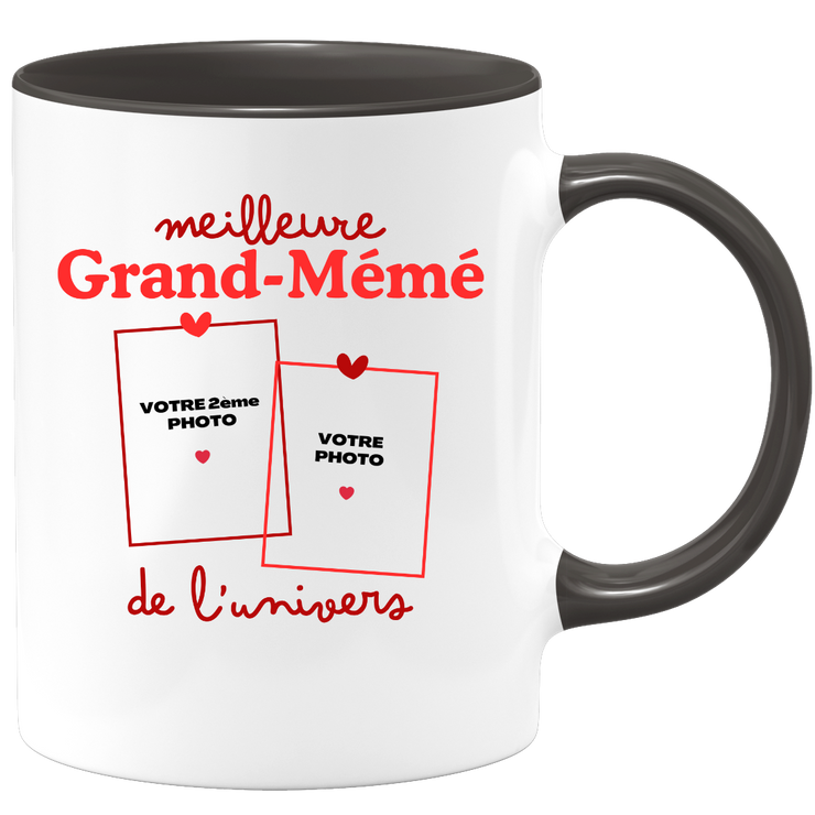 Mug Meilleure Grand-mémé de l'univers - Mug personnalisé avec 2 photos famille