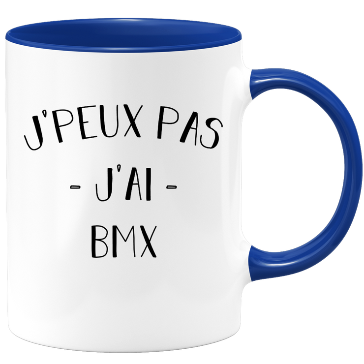 quotedazur - Mug Je Peux Pas J'ai Bmx - Cadeau Humour Sport - Idée Cadeau Original - Tasse Bmx - Idéal Pour Anniversaire Ou Noël