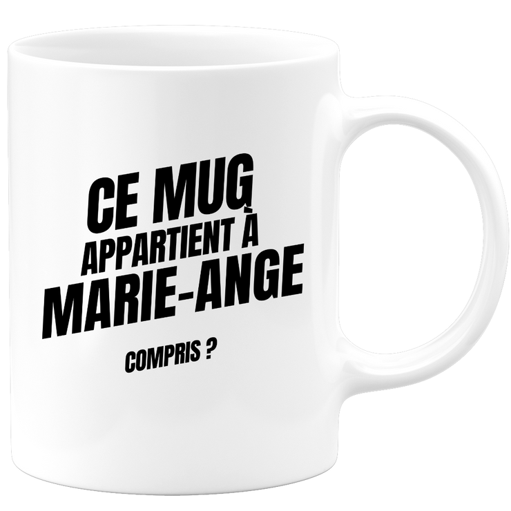Mug Ce mug appartient à Marie-Ange, compris ?