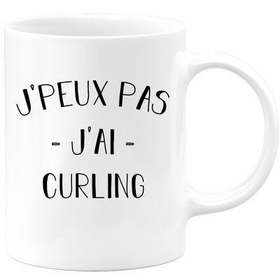 quotedazur - Mug Je Peux Pas J'ai Curling - Cadeau Humour Sport - Idée Cadeau Original - Tasse Curling - Idéal Pour Anniversaire Ou Noël
