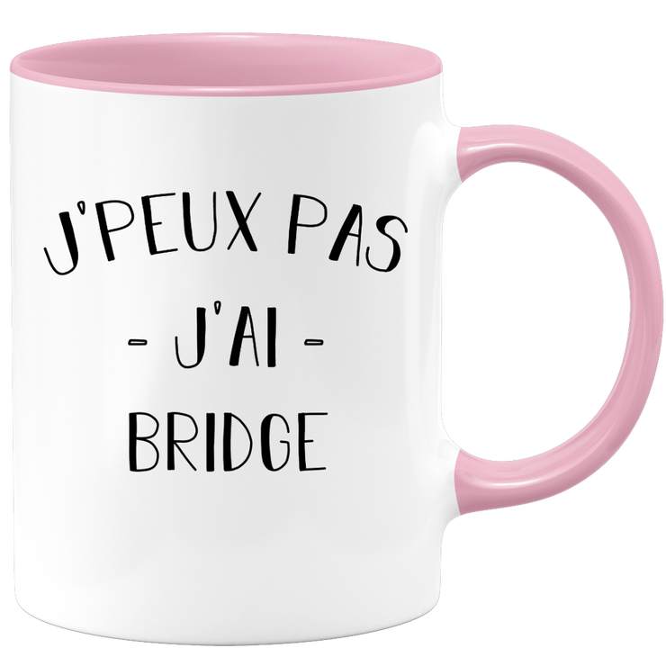 quotedazur - Mug Je Peux Pas J'ai Bridge - Cadeau Humour Sport - Idée Cadeau Original - Tasse Bridge - Idéal Pour Anniversaire Ou Noël