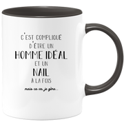 Mug Nail gift - Nail ideal man - Personalized first name gift Birthday Man Christmas departure colleague - Ceramic - White