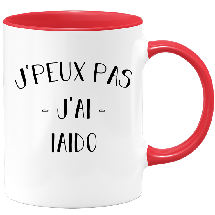 quotedazur - Mug Je Peux Pas J'ai Iaido - Cadeau Humour Sport - Idée Cadeau Original - Tasse Iaido - Idéal Pour Anniversaire Ou Noël