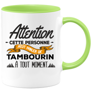 quotedazur - Mug Cette Personne Peut Parler De Tambourin À Tout Moment - Cadeau Humour Sport - Idée Cadeau Original     - Tasse Tambourin - Anniversaire Ou Noël