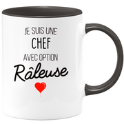 quotedazur - Mug Chef Avec Option Râleuse - Cadeau Humour Cheffe pour Anniversaire Collègue De  Femme Ou Départ en Retraite Ou Cadeau Collègue Noël