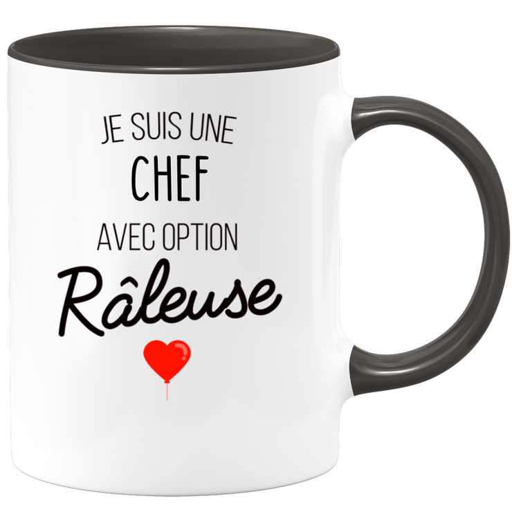 quotedazur - Mug Chef Avec Option Râleuse - Cadeau Humour Cheffe pour Anniversaire Collègue De  Femme Ou Départ en Retraite Ou Cadeau Collègue Noël