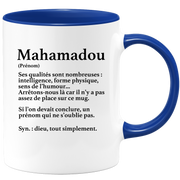 quotedazur - Mug Définition Prénom Mahamadou Dieu Tout Simplement - Cadeau Humour Prénom - Idée Cadeau Famille Saint Valentin - Tasse Prénom Mahamadou
