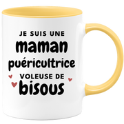 quotedazur - Mug I'm a kiss-stealing childcare worker mom - Original Mother's Day gift - Gift idea for mom's birthday - Gift for mother-to-be birth