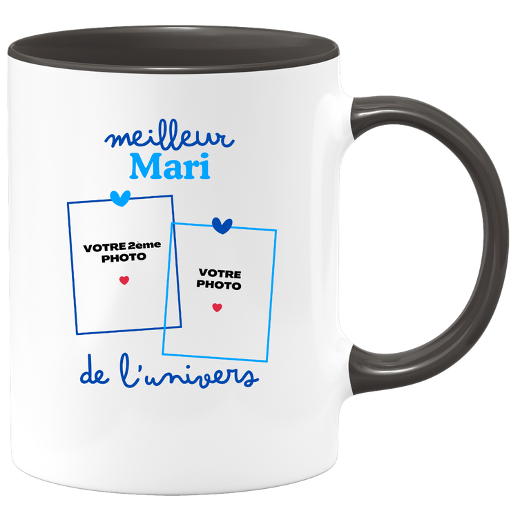 Mug Meilleur Mari de l'univers - Mug personnalisé avec 2 photos famille