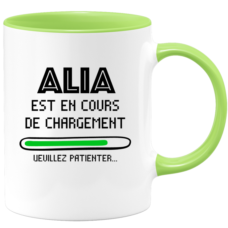 quotedazur - Mug Alia Est En Cours De Chargement Veuillez Patienter - Cadeau Alia Prénom Femme Personnalisé - Cadeau Annniversaire Noël Adolescent Collègue