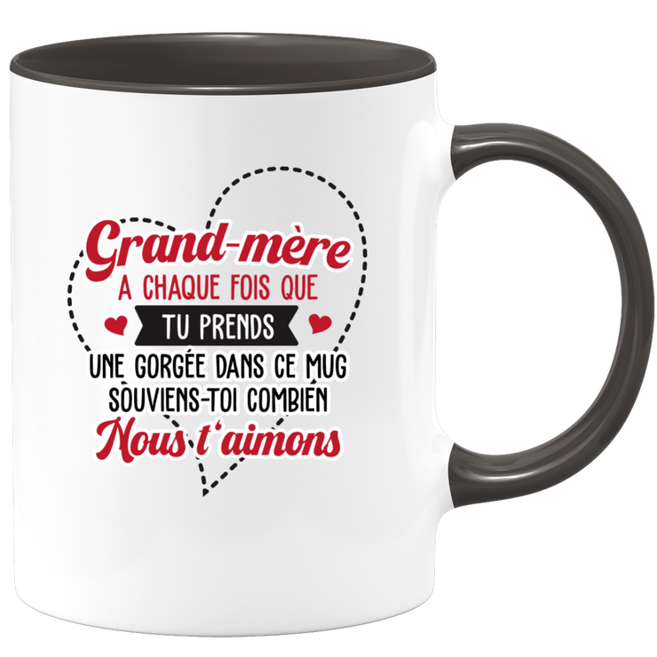 quotedazur - Mug Grand-Mère Nous T'Aimons - Cadeau Pour Grand-Mère Petite-Fille, Petit-Fils, Petits-Enfants, Grands-Enfants - Tasse Pour Mamie - Mémé, Grand-Maman, Grand-Mémé