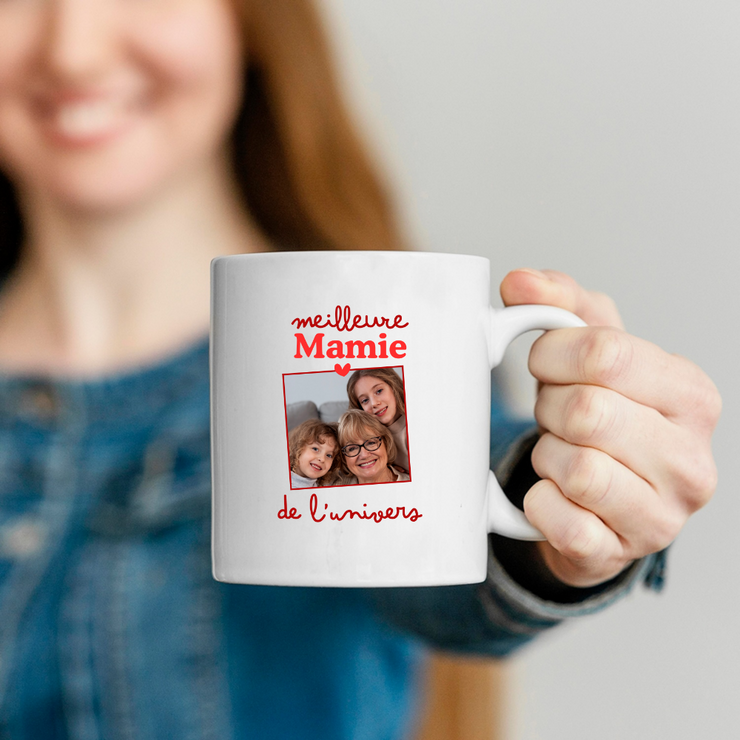 Mug Meilleure mamie de l'univers - Mug personnalisé avec photo famille