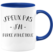 quotedazur - Mug Je Peux Pas J'ai Force athletique - Cadeau Humour Sport - Idée Cadeau Original - Tasse Force athletique - Idéal Pour Anniversaire Ou Noël