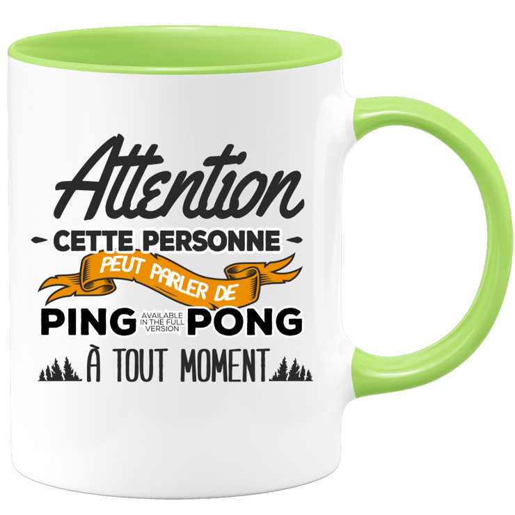 quotedazur - Mug Cette Personne Peut Parler De Ping-Pong À Tout Moment - Cadeau Humour Sport - Idée Cadeau Original Pongiste   - Tasse Ping-Pong - Anniversaire Ou Noël
