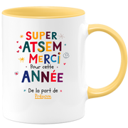 Mug Super Atsem, Merci pour cette année, De la part de prénom  - Mug personnalisé