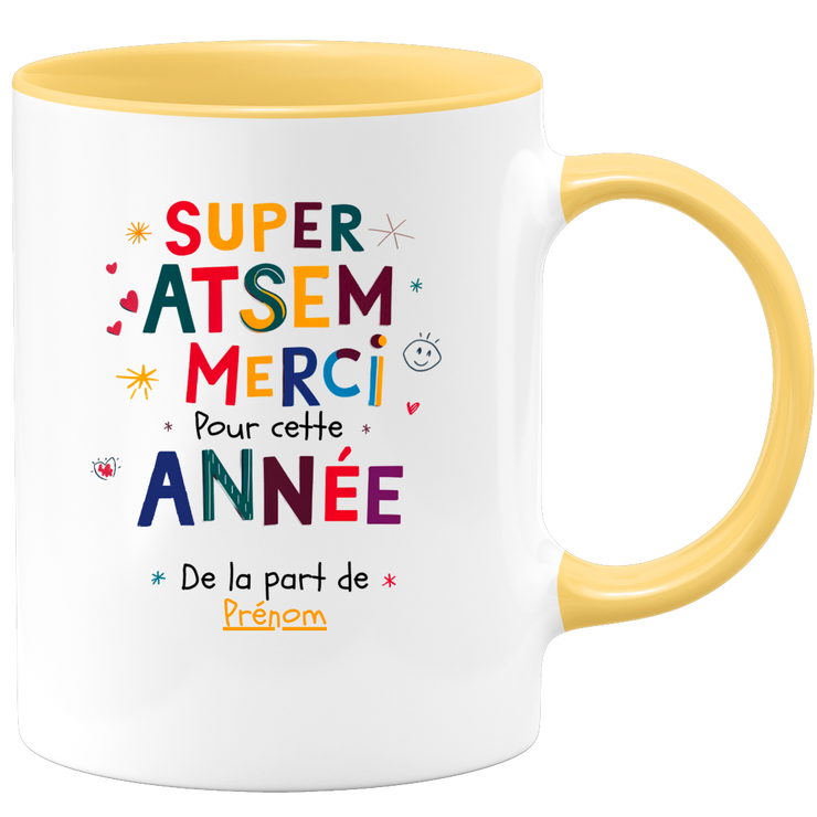 Mug Super Atsem, Merci pour cette année, De la part de prénom  - Mug personnalisé