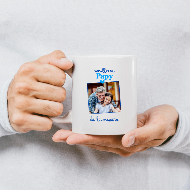 Mug Meilleur papy de l'univers - Mug personnalisé avec photo famille
