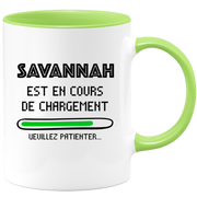 quotedazur - Mug Savannah Est En Cours De Chargement Veuillez Patienter - Cadeau Savannah Prénom Femme Personnalisé - Cadeau Annniversaire Noël Adolescent Collègue