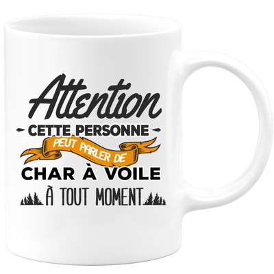 quotedazur - Mug Cette Personne Peut Parler De Char À Voile À Tout Moment - Cadeau Humour Sport - Idée Cadeau Original     - Tasse Char À Voile - Anniversaire Ou Noël