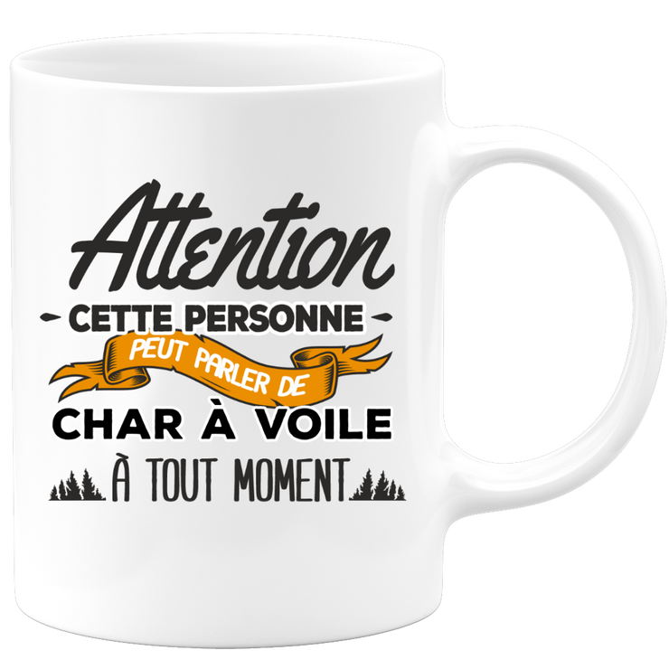 quotedazur - Mug Cette Personne Peut Parler De Char À Voile À Tout Moment - Cadeau Humour Sport - Idée Cadeau Original     - Tasse Char À Voile - Anniversaire Ou Noël