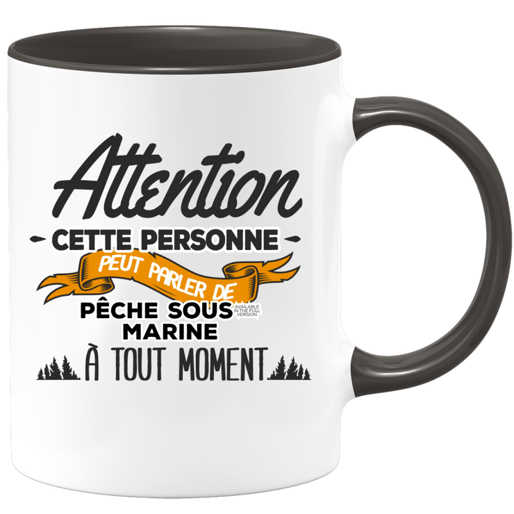 quotedazur - Mug Cette Personne Peut Parler De Pêche Sous-Marine À Tout Moment - Cadeau Humour Sport - Idée Cadeau Original     - Tasse Pêche Sous-Marine - Anniversaire Ou Noël