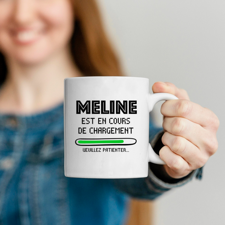 quotedazur - Mug Meline Est En Cours De Chargement Veuillez Patienter - Cadeau Meline Prénom Femme Personnalisé - Cadeau Annniversaire Noël Adolescent Collègue