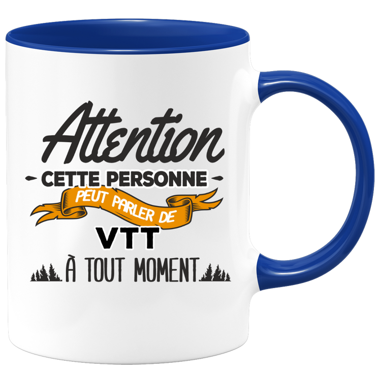 quotedazur - Mug Cette Personne Peut Parler De VTT À Tout Moment - Cadeau Humour Sport - Idée Cadeau Original     - Tasse VTT - Anniversaire Ou Noël