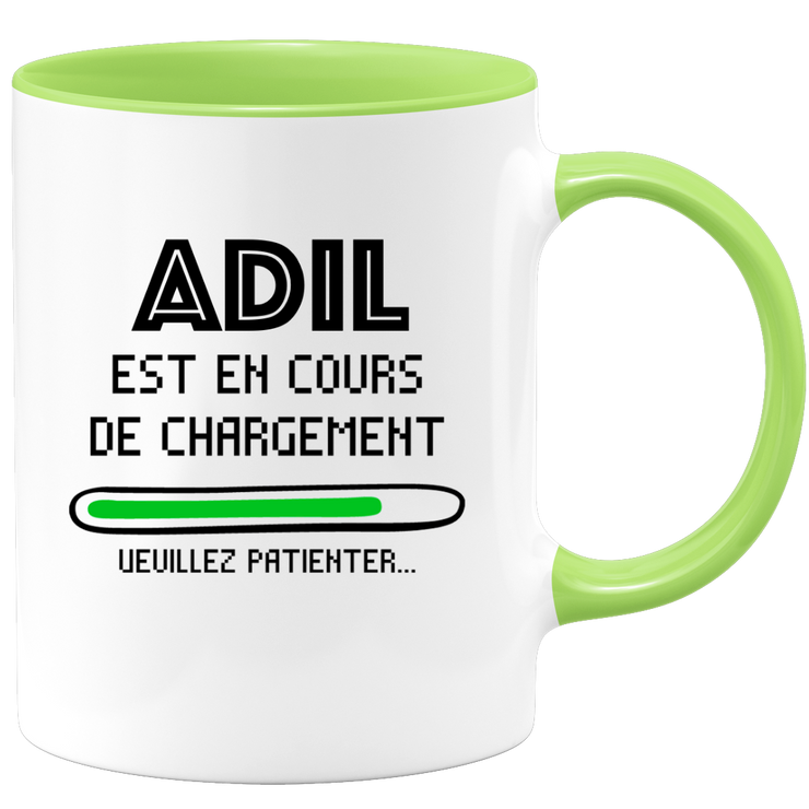 quotedazur - Mug Adil Est En Cours De Chargement Veuillez Patienter - Cadeau Adil Prénom Homme Personnalisé - Cadeau Annniversaire Noël Adolescent Collègue