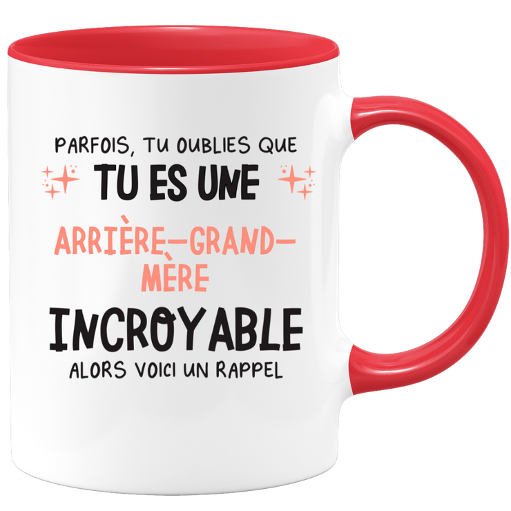 Mug parfois, tu oublies que tu es une Arrière-grand-mère incroyable, alors voici un rappel