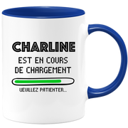 quotedazur - Mug Charline Est En Cours De Chargement Veuillez Patienter - Cadeau Charline Prénom Femme Personnalisé - Cadeau Annniversaire Noël Adolescent Collègue