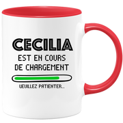 quotedazur - Mug Cecilia Est En Cours De Chargement Veuillez Patienter - Cadeau Cecilia Prénom Femme Personnalisé - Cadeau Annniversaire Noël Adolescent Collègue