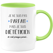 quotedazur - Mug Je Ne Suis Pas Parfait Mais Je Suis Dieteticien  - Cadeau Humour Métier Travail - Idée Cadeau Pot De Départ Chef Mutation - Tasse Cadeau Retraite Noël Au Bureau