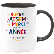 Mug Super Atsem, Merci pour cette année, De la part de prénom  - Mug personnalisé
