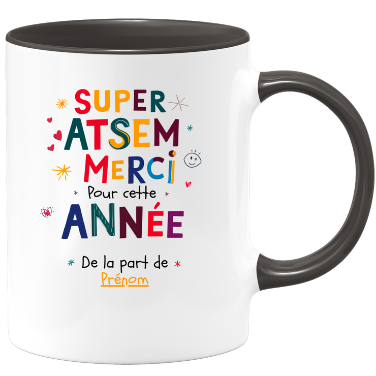 Mug Super Atsem, Merci pour cette année, De la part de prénom  - Mug personnalisé