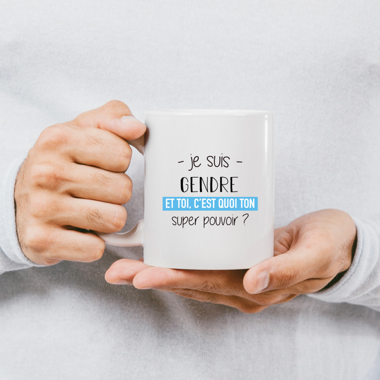 quotedazur - Mug Je Suis Gendre Et Toi C'est Quoi Ton Super Pouvoir - Cadeau Humour Travail - Idée Cadeau Départ Collègue - Tasse Chef Gendre - Idéal Pour Noël Au Bureau