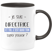 quotedazur - Mug Je Suis Directrice Super Pouvoir - Cadeau Humour Pour Une Collègue Femme Directrice - Tasse Idéale Pour Noël, Anniversaire, Départ Retraite, Mutation, Nouveau Poste