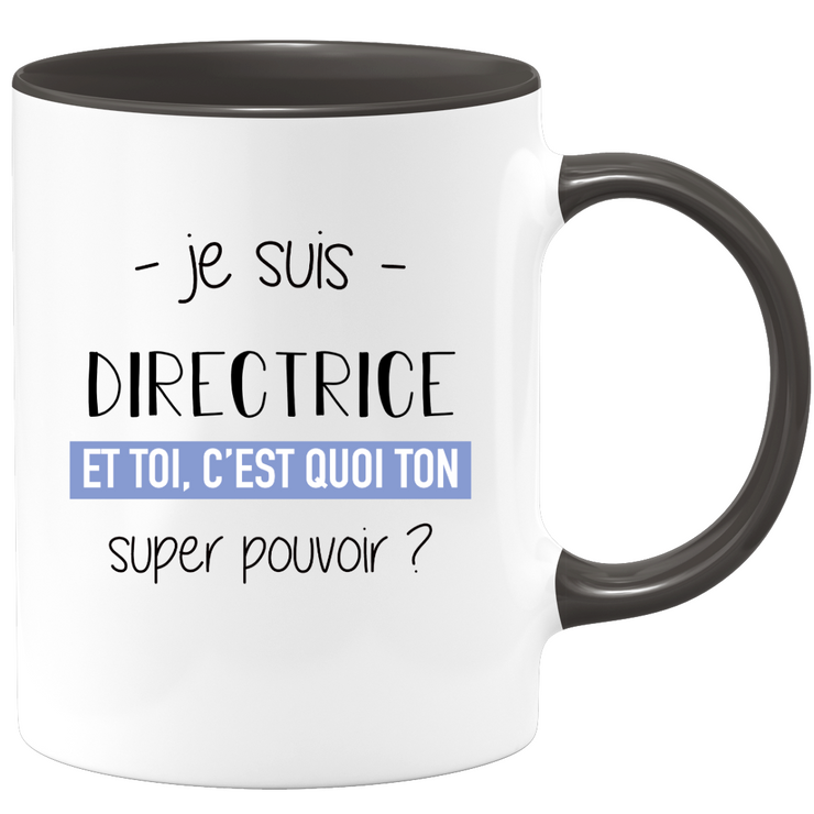 quotedazur - Mug Je Suis Directrice Super Pouvoir - Cadeau Humour Pour Une Collègue Femme Directrice - Tasse Idéale Pour Noël, Anniversaire, Départ Retraite, Mutation, Nouveau Poste