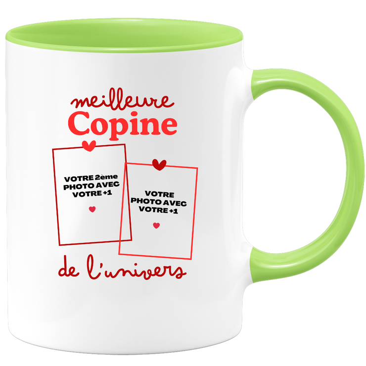 Mug Meilleure Copine de l'univers - Mug personnalisé avec 2 photos couple